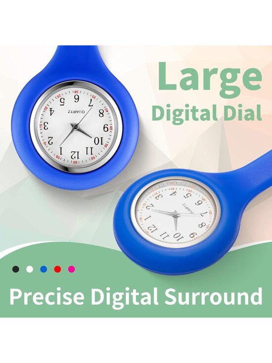 15 Pack Clip-On Nurse Watches | Silicone Fob Stethoscope Watch for Nurses